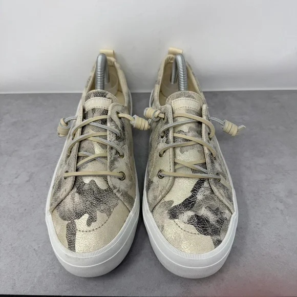 Sperry Women's Camouflage Metallic Leather Slip On Boat Shoes Top Sider Size 10 - Picture 2 of 11